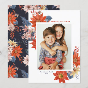 Vintage Winter Botanicals Photo Merry Christmas Feestdagenkaart