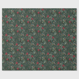 Vintage winter botanische inpakpapier
