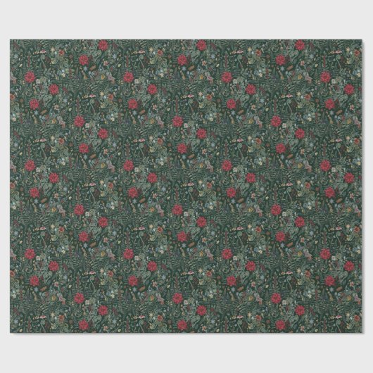 Vintage winter botanische inpakpapier (Vlak)