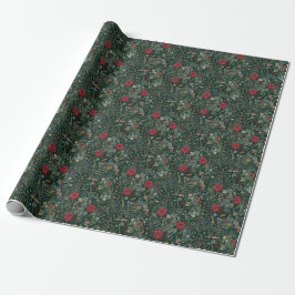Vintage winter botanische inpakpapier