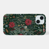 Vintage winter botanische iPhone-hoes iPhone 15 Case (Achterkant horizontaal)