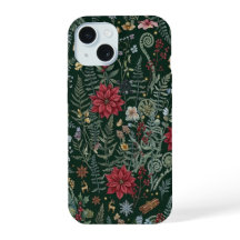 Vintage winter botanische iPhone-hoes