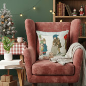 Vintage Winter Children Holiday Nostalgia  Kussen