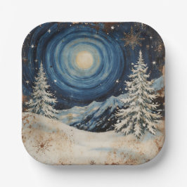 Vintage Winter Christmas Escape Papieren Bordje