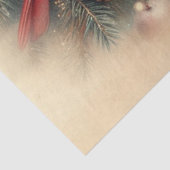 Vintage Winter Kardinalen in Bos Decoupage Tissuepapier (Detail)