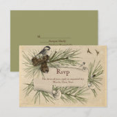 Vintage Winter Landelijk Huwelijk RSVP Kaart (Voorkant / Achterkant)