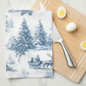 Vintage Winter Toile de Jouy - Classic Christmas Theedoek (Quarter Fold)