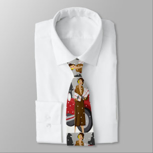 Vintage wintermode-illustratie Elegant jaren 20 Stropdas