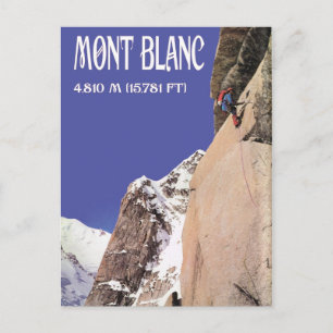 Vintage Wintersporten, die MT Blanc beklimmen Briefkaart