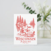 Vintage Wisconsin Badger State Koe Briefkaart (Staand voorkant)