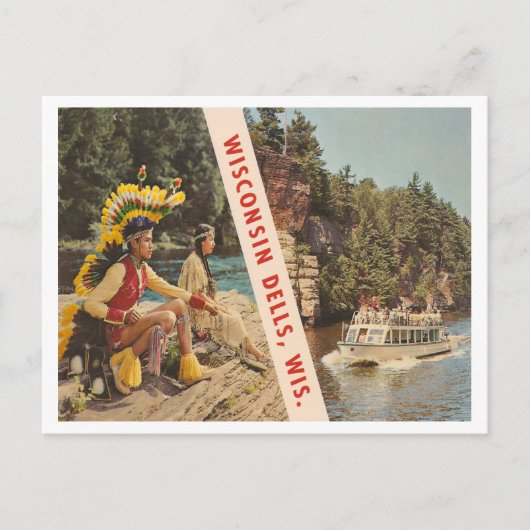 Vintage Wisconsin Dells Wisconsin Briefkaart (Voorkant)