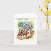 Vintage Wise Mannen Wenskaart kerstmis Kaart (Gele Bloem)