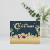 Vintage Wisemen/Woestijnkerst Feestdagenkaart (Staand voorkant)