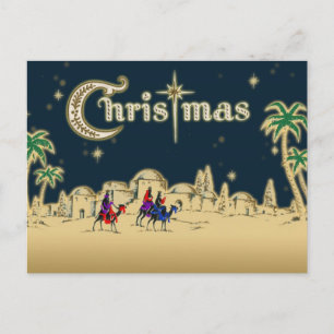 Vintage Wisemen/Woestijnkerst Feestdagenkaart