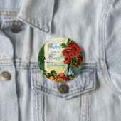 Vintage Wish a Happy Thanksgiving Button Badge (In situ)