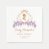 Vintage Wisteria Bloemige Regency Bruidsmeisjesfee Servet (Voorkant)