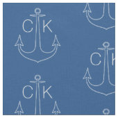 Vintage wit anker zeevaartmonogram stof (Close Up)