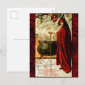 Vintage Witch and Cauldron Halloween Feestdagenkaart (Voorkant / Achterkant)