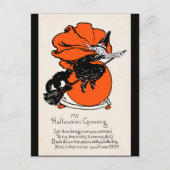 Vintage Witch Black Cat Greeting Briefkaart (Voorkant)