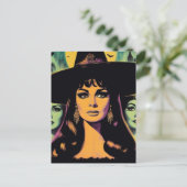 Vintage Witch Briefkaart (Staand voorkant)