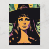 Vintage Witch Briefkaart (Voorkant)