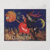 Vintage Witch Halloween Briefkaart (Voorkant)