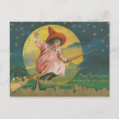 Vintage Witch Halloween Briefkaart (Voorkant)