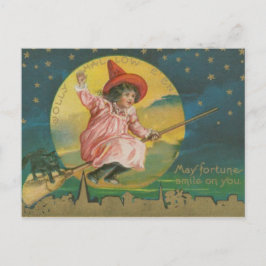 Vintage Witch Halloween Briefkaart
