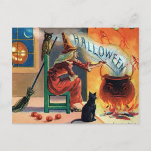 Vintage Witch Halloween Briefkaart