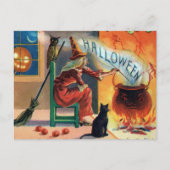 Vintage Witch Halloween Briefkaart (Voorkant)