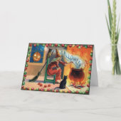 Vintage Witch Halloween Kaart (Voorkant)