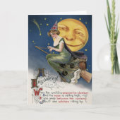 Vintage Witch Halloween Kaart (Voorkant)