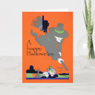 Vintage Witch Halloween Kaart