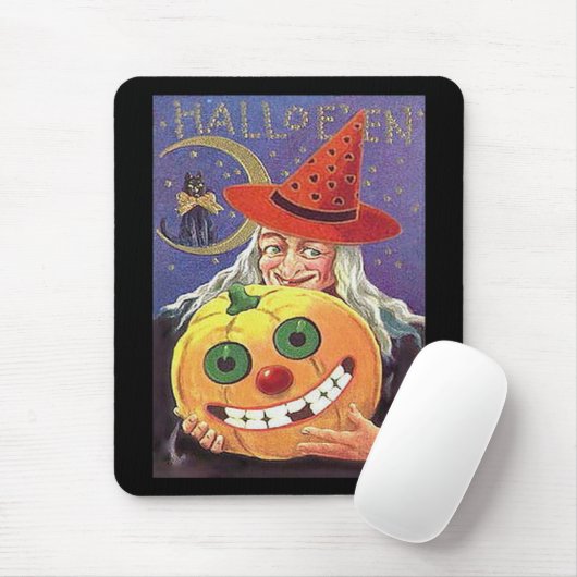 Vintage Witch Halloween Muismat (Met muis)