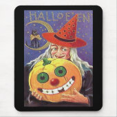 Vintage Witch Halloween Muismat (Voorkant)