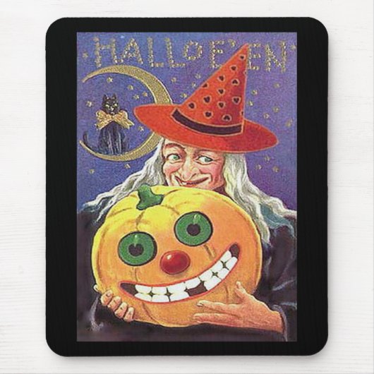 Vintage Witch Halloween Muismat (Voorkant)