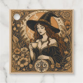 Vintage Witch Tea Time Bedankjes Labels (Voorkant)