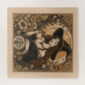 Vintage Witch Tea Time Legpuzzel (Horizontaal)
