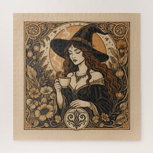 Vintage Witch Tea Time Legpuzzel (Verticaal)