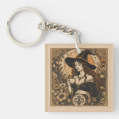 Vintage Witch Tea Time Sleutelhanger (Voorkant)