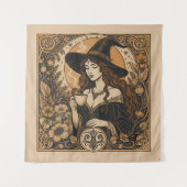 Vintage Witch Tea Time Wandkleed (Voorkant)