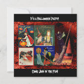 Vintage Witches and Black Cats Collage Kaart (Voorkant)