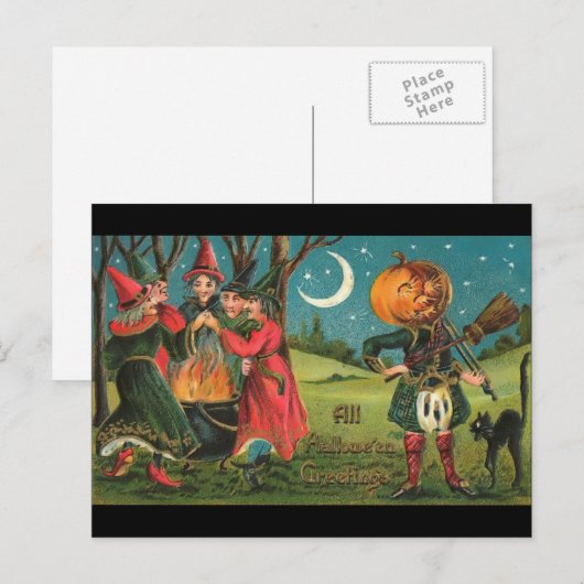 Vintage Witches Briefkaart (Voorkant / Achterkant)