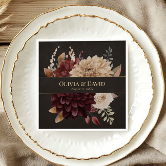 Vintage Witchy Floral Wedding Napkin Servet