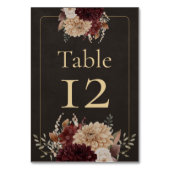 Vintage Witchy Floral Wedding Table Number Kaart (Achterkant)