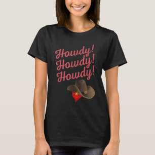 Vintage Witte Howdy Rodeo Westers Landelijk Zuiden T-shirt