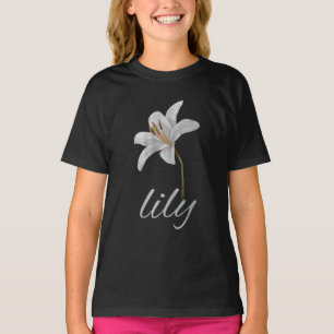 vintage witte lelie bloem retro bloem T-Shirt