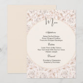 Vintage Witte Rozen Menu Kaart (Voorkant / Achterkant)
