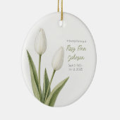 Vintage Witte Tulp Condoleancekaart Keramisch Ornament (Rechts)