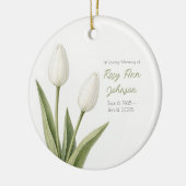 Vintage Witte Tulp Condoleancekaart Keramisch Ornament (Links)
